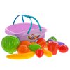 Dětská sada ovoce a zeleniny v plastovém košíku v barevných variantách – modrá, růžová, zelená, oranžová – z www.majjam.cz