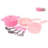 Růžová sada dětského nádobí pro panenky – 9 ks, baleno v síťce – z www.majjam.cz