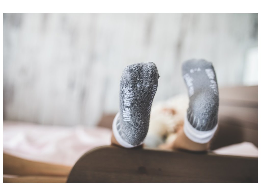 Little Angel Ponožky froté Outlast® - tm.šedá/bílá