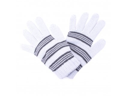 Zimní rukavice Pletex 10970 Světle šedá s proužky