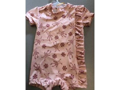 Dětské plavky dívčí Small Rags s volánky, sepia rose