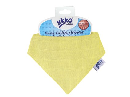 Dětský slintáček XKKO Organic Staré časy Wax Yellow