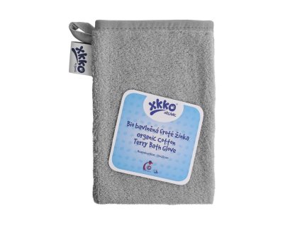 BIO bavlněná froté žínka XKKO Organic - Silver