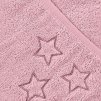 BIO bavlněná froté osuška s kapucí XKKO Organic 90x90 - Baby Pink Stars