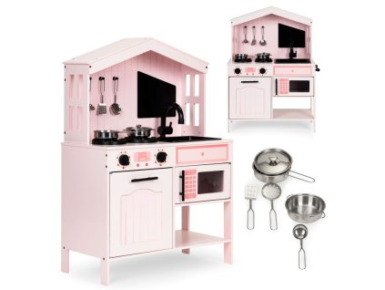 ecotoys detska kuchynka Domecek ruzova