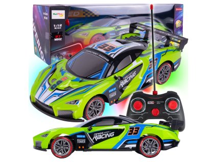power racing auticko na dalkove ovladani s podsvicenim zelena