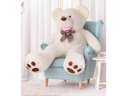2258 plysovy medved maty 160 cm biely