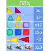 stavebnice magnet Blocks 68 dilu s auticky 7