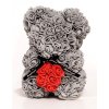 2057 medvedik z ruzi sivy so srdcom rose bear 25 cm