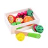 Majlo Toys Fruit Box fa gyümölcsökkészlet egy faládában