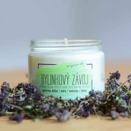 Sójová sviečka BYLINKOVÝ ZÁVOJ 180g