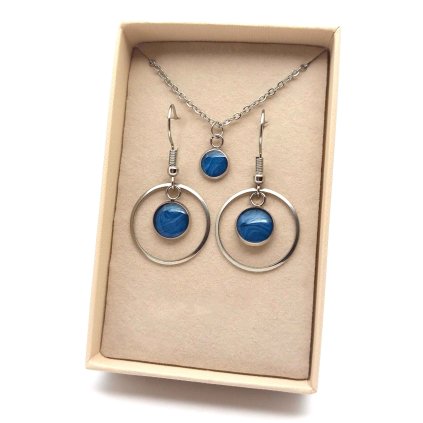 01 modrá souprava náušnic a náhrdelníku