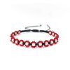 03 červený korálkový náramek s kytičkami