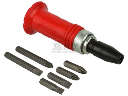 Skrutkovač úderový s bitmi PL6 , PL8, PL8x70mm, PH2-2ks, PH2x70 mm, GEKO