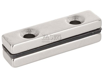 Sada obdĺžnikových magnetov s otvormi na skrutky 40 x 10 x 5 mm, 2 ks, GEKO