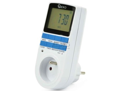 Digitálny časový spínač, LCD display, 230V, GEKO