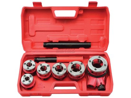 6-dielna sada závitových hláv 1/4", 3/8", 1/2", 3/4", 1", 5/4" s račňou a rukoväťou, GEKO