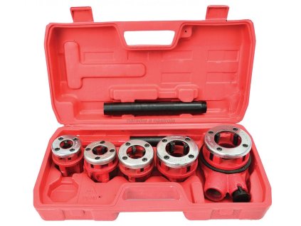 5-dielna sada závitových hláv 3/8", 1/2", 3/4", 1", 5/4" s račňou a rukoväťou, GEKO