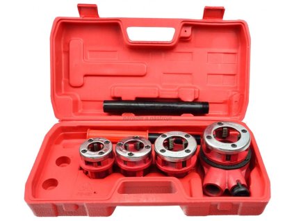 4-dielna sada závitových hláv  1/2", 3/4", 1", 5/4" s račňou a rukoväťou, GEKO