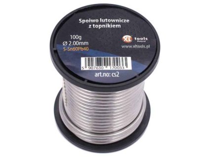 Spájka mäkká Sn60Pb40, priemer 2,0 mm, 100 g, tavidlo SW26, XL-TOOLS