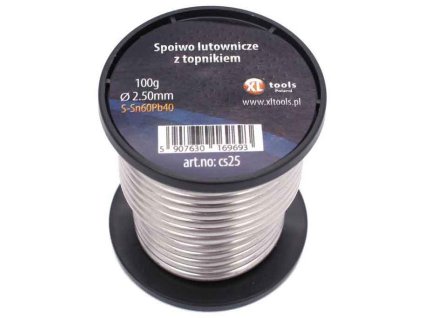 Spájka mäkká Sn60Pb40, priemer 2,5 mm, 100 g, tavidlo SW26, XL-TOOLS