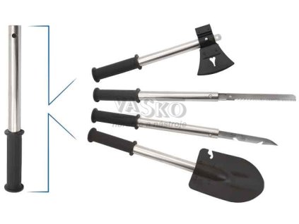 Skladacia lopata 51 cm so sekerou, nožom a pílkou, 4 v 1,  XL-TOOLS