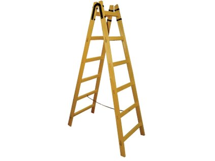 Rebrík drevený dvojdielny bez háčika 5 - priečkový, 169 cm