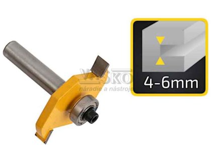 Stopková fréza do dreva, typ T, šírka 4 mm, priemer 41 mm, hĺbka 14 mm, stopka 8 mm