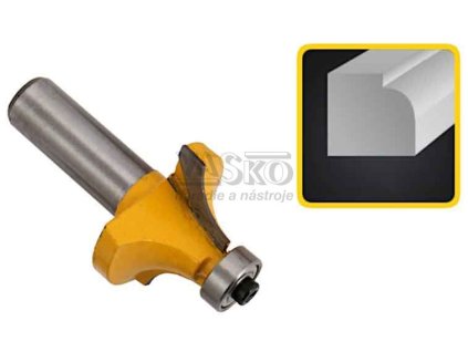 Stopková fréza do dreva, R=4,76 mm, priemer 22,5 mm, stopka 6 mm, XL-TOOLS