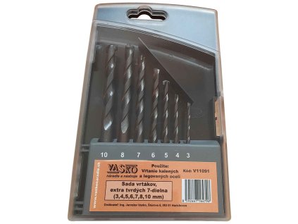 Sada univerzálnych vrtákov, extra tvrdých 7-dielna (3,4,5,6,7,8,10 mm), VASKO