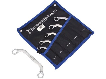 Sada kľúčov očkových, typ C, 10-19mm, 5-dielna, plátený obal, XL-TOOLS