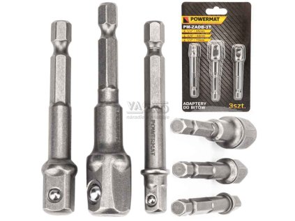Redukcie pre hlavice 1/4", 3/8", 1/2", POWERMAT