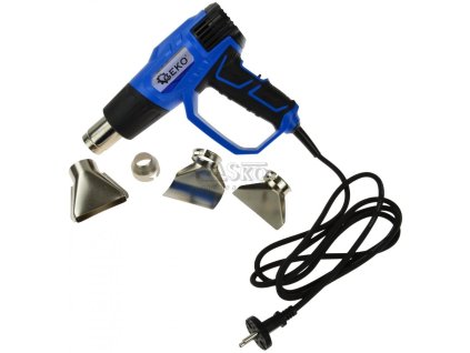 Teplovzdušná pištoľ 2.000 W, 4 dýzy, regulácia teploty 50-350 C°, 50-550 C°, GEKO