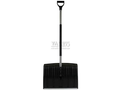 Odhŕňač na sneh plastový 48 cm x 36 cm s hliníkovou násadou, čierny, RAMP