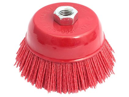 Kartáč hrnčekový nylonový 100 mm, upínanie do uhlovej brúsky, XL-TOOLS