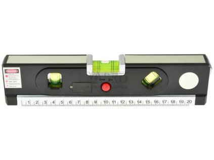 Laserová vodováha 245 mm, podsvietená, 3 libely, zvinovací meter 1,5 m, GEKO