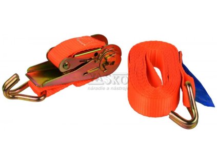 Remeň upínací s račňou 1000 kg, 2 háky, 25 mm x 4 m, GEKO