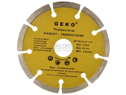 Diamantový kotúč segmentový 115 x 22 x 1,9 mm, GEKO