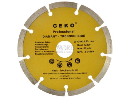 Diamantový kotúč segmentový 125 x 22 x 2 mm, GEKO