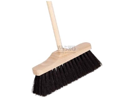 Metla drevená miešaný vlas 30 cm s drevenou násadou