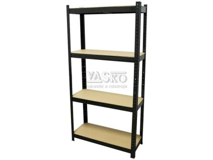 Kovový regál so 4 policami z MDF dosky 1500 x 750 x 300cm, nosnosť police 150kg, XL-TOOLS
