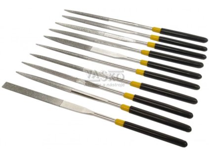 Sada diamantových pilníkov 3 x 140 mm s rukoväťou, 10-dielna sada, XL-TOOLS