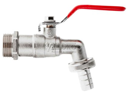 Guľový ventil 3/4", závit 1" s koncovkou na 3/4" hadicu, GEKO