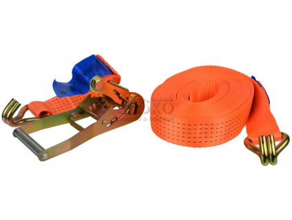 Remeň upínací s račňou 5000 kg, 2 háky, 50 mm x 12 m, GEKO