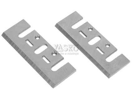 Hobľovací nôž 82x25x3 mm s drážkami a otvormi, sada 2 ks, GEKO