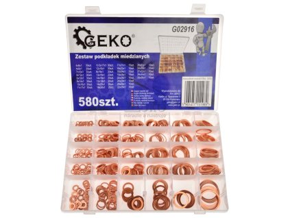 Sada medených podložiek 580 ks, GEKO