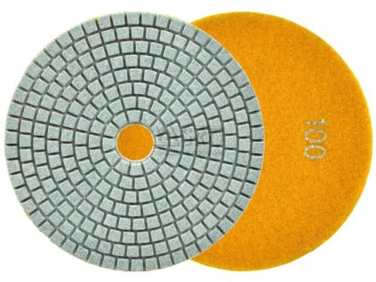 Brúsny diamantový kotúč 125 mm, zrno 100 suchý zips, brúsenie na mokro, GEKO