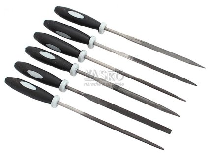 Sada ihlových pilníkov 3 x 140 mm s rukoväťou, 6-dielna sada, XL-TOOLS