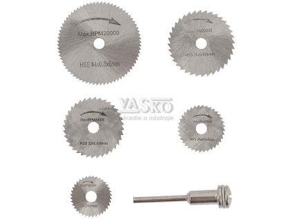 Sada MINI pílových kotúčov s priemerom 22, 25, 32, 35, 44 mm+držiak, stopka 3 mm, XL-TOOLS