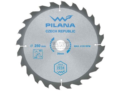 Pílový kotúč s SK plátkami 250x2,4x30 zuby 80 WZ, PILANA